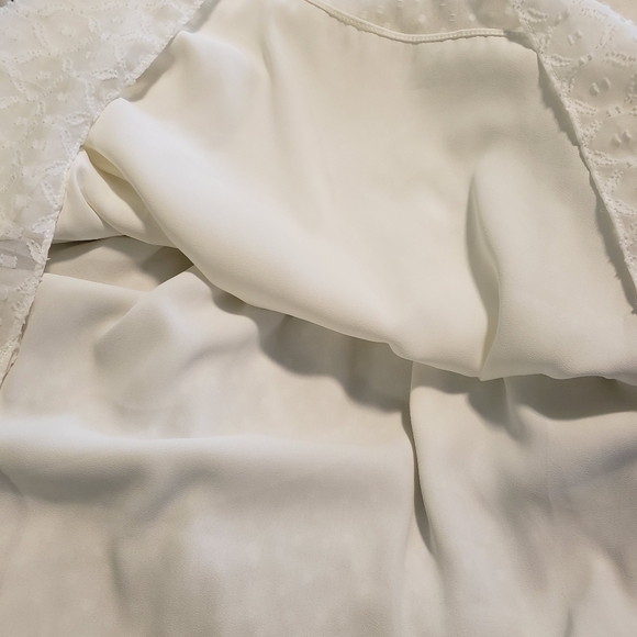 While House black Market Ivory White Smocked Blouson Dress Sz Small, Retail $160 - Picture 9 of 12